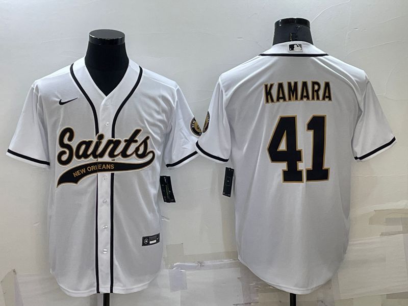 Men New Orleans Saints 41 Kamara White 2022 Nike Co branded NFL Jersey